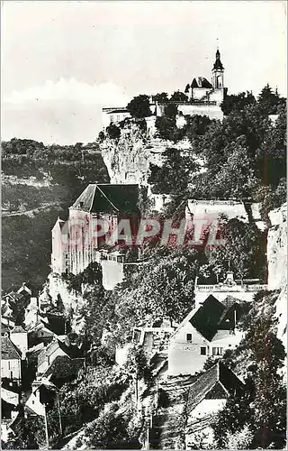Ansichtskarte AK Rocamadour Lot Vue generale prise de la route du Chateau
