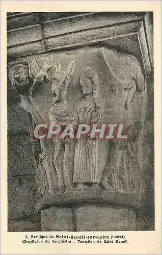 Cartes postales Basilique de Saint Benoit sur Loire Loiret Chapiteaux du Sanctuaire Tentation de Saint Benoit