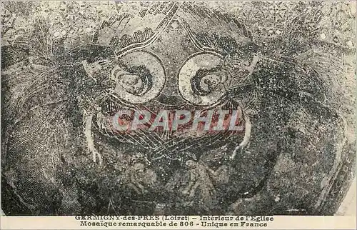 Cartes postales Germigny des Pres Loiret Interieur de l'Eglise Mosaique remarquable de 806 Unique en France