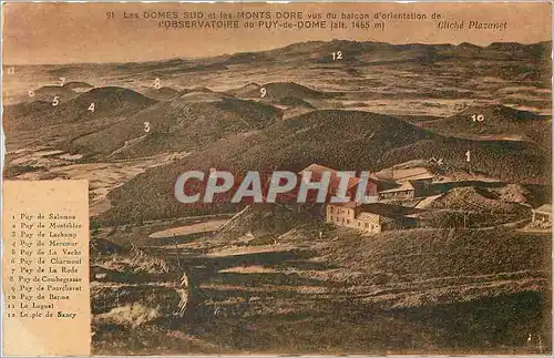 Ansichtskarte AK Les Domes Sud et les Mont Dore vus du Balcon d'Orinetation de l'Observatoire du Puy de Dome