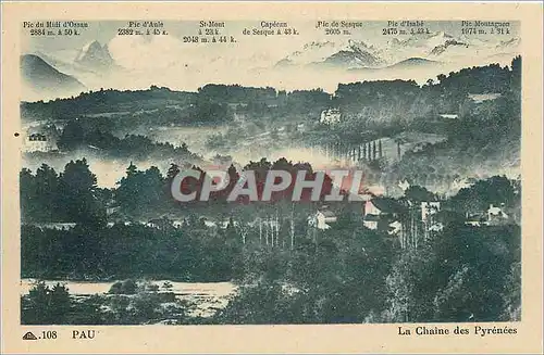 Cartes postales Pau La Chaine des Pyrenees