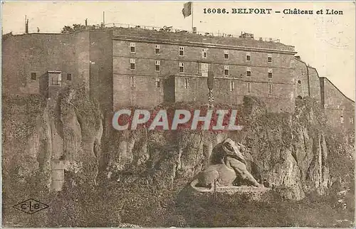 Cartes postales Belfort Chateau et Lion