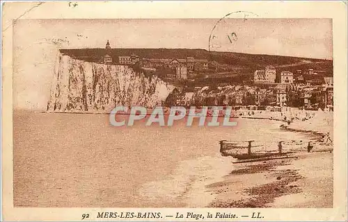 Cartes postales Mers les Bains La Plage la Falaise