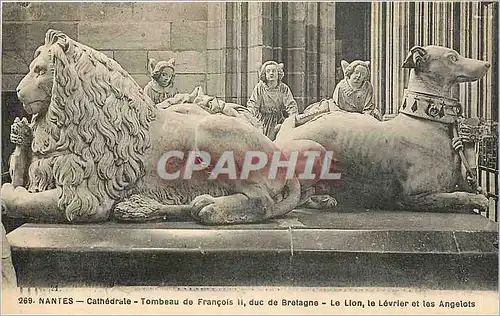 Ansichtskarte AK Nantes Cathedrale Tombeau de Francois II duc de Bretagne Le Lion Le Levrier et les Angelois