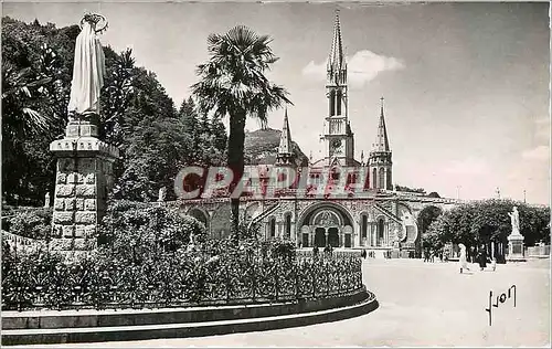 Moderne Karte Lourdes Htes Pyrenees La Basilique et la Vierge de l'Esplanade