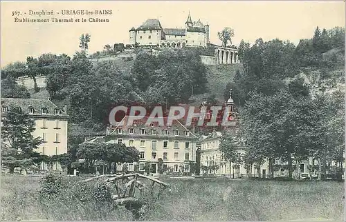 Cartes postales Dauphine Uriage les Bains Etablissement Thermal et le Chateau