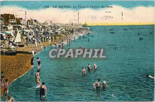 Cartes postales Le Havre La Plage a l'heure du bain