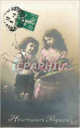 Cartes postales Heureuses Paques Enfants