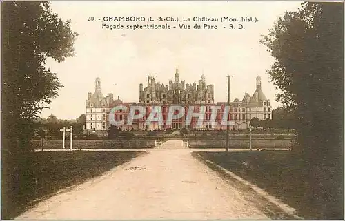 Cartes postales Chambord L Ch Le Chateau Facade septentrionale Vue du Parc