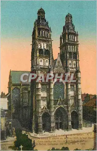 Cartes postales Tours I et L Cathedrale St Gatien