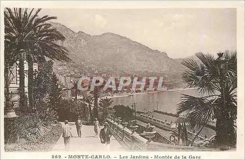 Ansichtskarte AK Monte Carlo Les Jardins Montee de la Gare