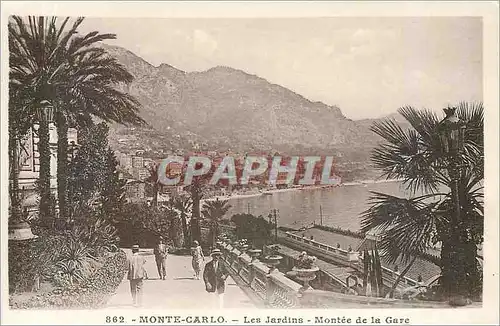 Cartes postales Monte Carlo Les Jardins Montee de la Gare