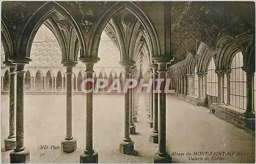 Cartes postales Abbaye du Mont Saint Michel Galerie du Cloitre