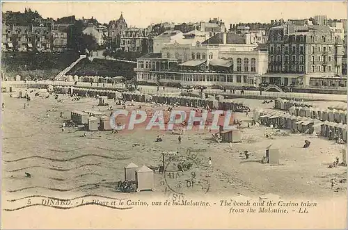 Cartes postales Dinard la plage et le casino vus de la Malouine