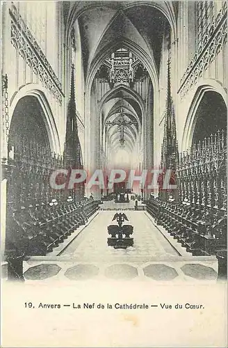 Cartes postales Anvers la Nef de la Cathedrale vue du Coeur