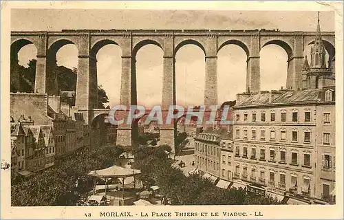 Cartes postales Morlaix la place Thiers et le Viaduc
