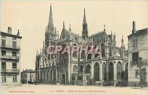 Cartes postales Nancy Eglise St Epvre et place des Dames