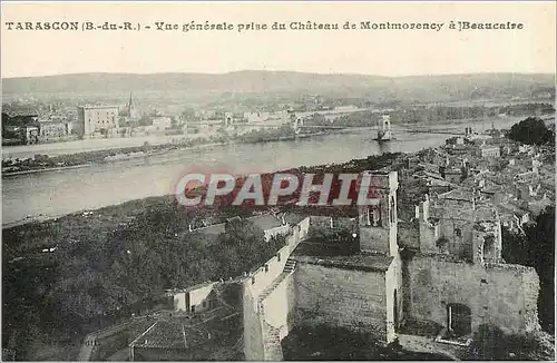 Ansichtskarte AK Tarascon B du R vue generale prise du Chateau de Montmorency a Beaucaire