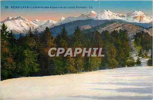 Ansichtskarte AK Peira Cava la chaine des Alpes vue du camp Romain