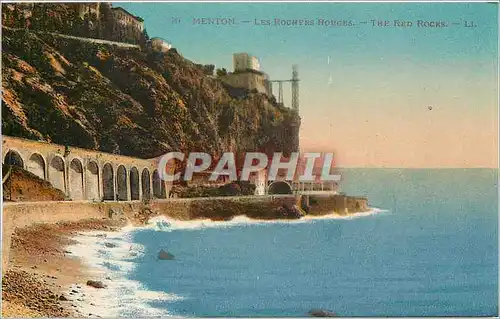 Cartes postales Menton les rochers Rouges