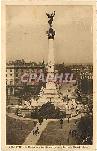 Cartes postales Bordeaux le monument des Girondins et le cours du Marechal Foch