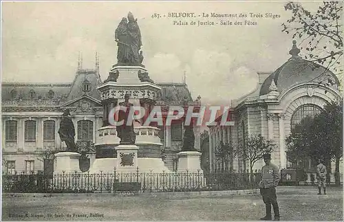 Ansichtskarte AK Belfort le monument des Trois Sieges palais de justice salles des fetes