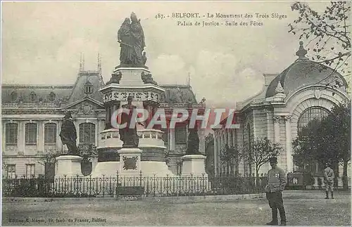 Cartes postales Belfort le monument des Trois Sieges palais de justice salles des fetes