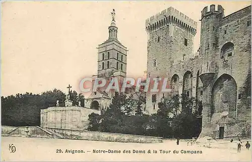 Ansichtskarte AK Avignon Notre Dame des Doms et la tour du Campana