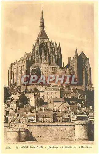 Ansichtskarte AK Mont St Michel l'Abbaye l'Abside de la Basilique
