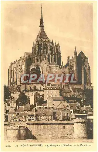 Cartes postales Mont St Michel l'Abbaye l'Abside de la Basilique