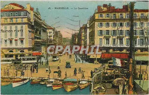 Cartes postales Marseille la Canebiere Bateaux Tramway