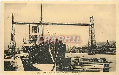 Cartes postales Rouen le Port et le Pont Transbordeur Bateaux