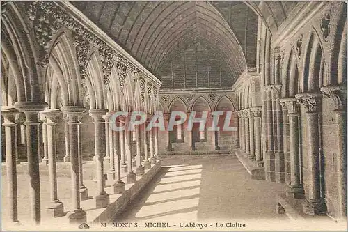 Cartes postales Mont St Michel l'Abbaye le Cloitre