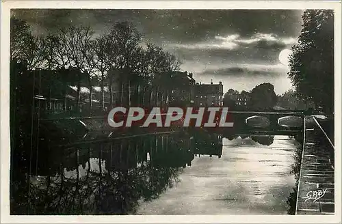 Cartes postales Caen le Canal au clair de Lune