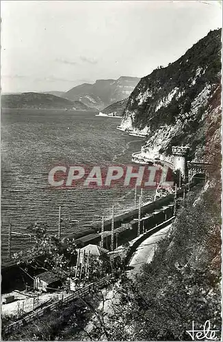 Moderne Karte Lac du Bourget Route de la Corniche les Tunnels