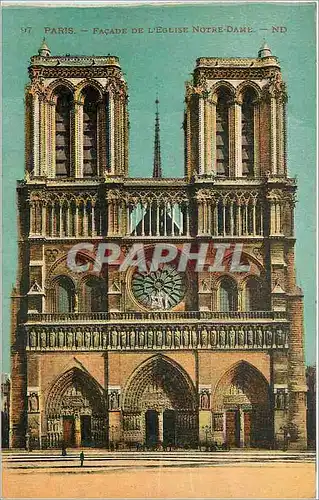 Cartes postales Paris Facade de l'Eglise Notre Dame