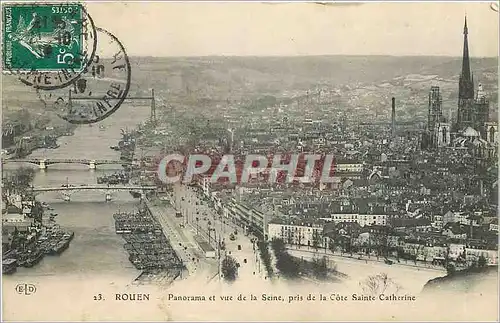 Ansichtskarte AK Rouen Panorama et vue de la Seine pris de la cote Sainte Catherine