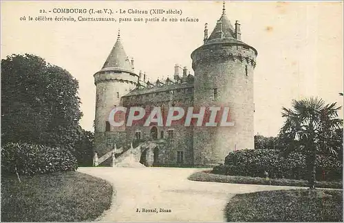 Ansichtskarte AK Combourg I et V le chateau XIII siecle ou le celebre ecrivain chathaubriand passa une partie de