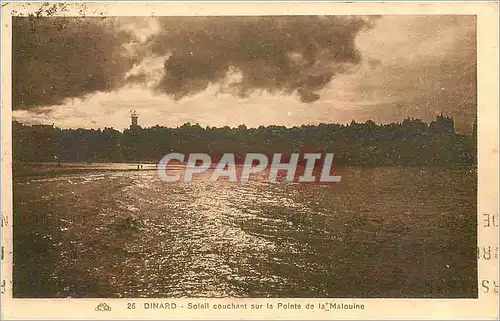 Cartes postales Dinard Soleil couchant sur la pointe de la Malouine