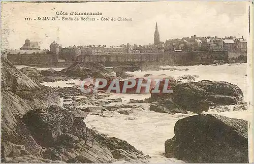 Ansichtskarte AK Cote d'Emeraude St Malo Etude de Rochers cote du Chateau