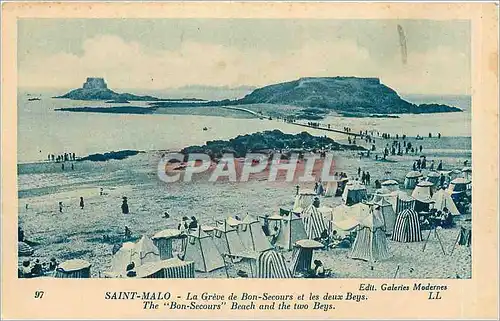 Cartes postales Saint Malo la Greve de Bon Secours et les deux Beys