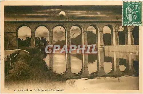 Ansichtskarte AK Laval la Baignade et le Viaduc