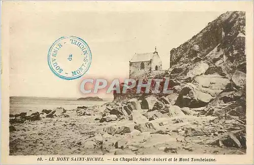 Cartes postales Le Mont Saint Michel la Chapelle Saint Aubert et le mont Tombelaine