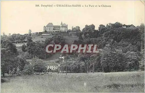 Ansichtskarte AK Dauphine Uriage les Bains le Parc et le Chateau