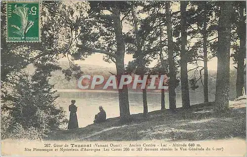 Cartes postales Gour de Tazenat Versant Ouest Ancien Cratere Lac site pittoresque et Mysterieux d'Auvergne les c