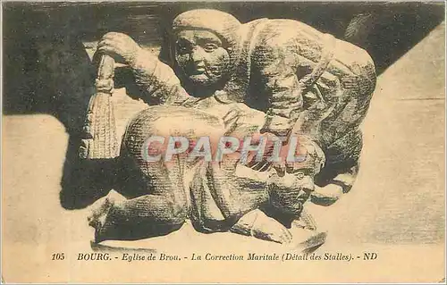 Cartes postales Bourg Eglise de Brou la Correction Maritale detail des Stalles