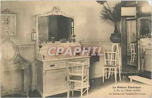 Cartes postales La Maison Electrique rue le peletier Paris la Cabinet de toilette Electrique Boulevard des Itali