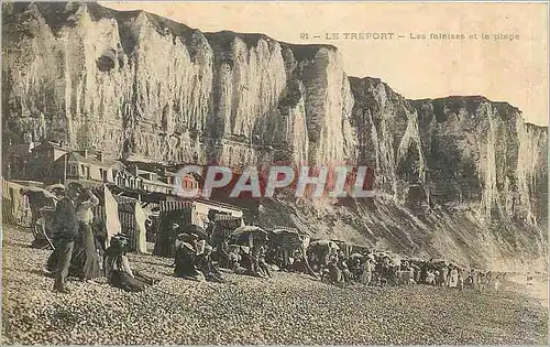 Cartes postales Le Treport les falaises et la plage