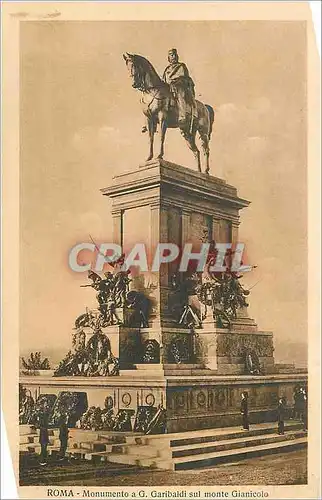 Ansichtskarte AK Roma Monumento a G Garibaldi sul monte Gianicolo