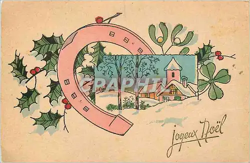 Cartes postales Joyeux Noel  Fer a cheval